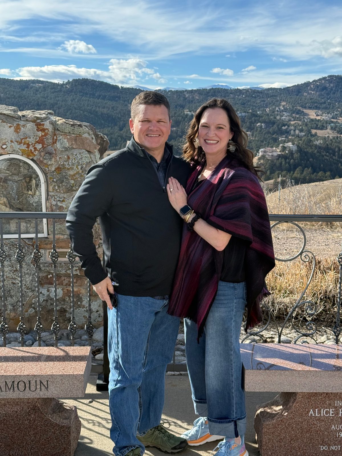 Julie and Jay at a Colorado mountain overlook